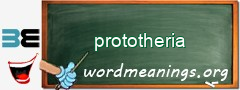 WordMeaning blackboard for prototheria